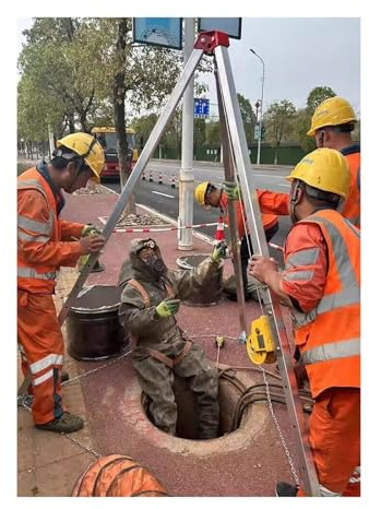 Trépied de Sauvetage, équipement de Levage et de Sauvetage, kit de Levage et de Sauvetage en Cas d'incendie, équipement de Levage et de Sauvetage d'urgence avec Protection antichute, alumini