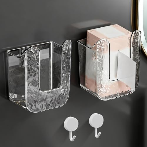 GZLFH 2 cajas de pañuelos húmedos, dispensador de toallas de papel, soporte de pared, con la mayoría de toallitas húmedas, para habitación de bebé, baño, cocina