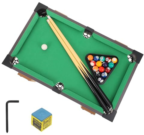 Veemoon Mesa de Billar Infantil Grande 69 Cm, Juego de Billar de Interior para 2 Jugadores, Bolas y Tacos Adaptados, Mesa Sólida y Ligera 2.18 Kg, Juguete Educativo y Divertido Familia