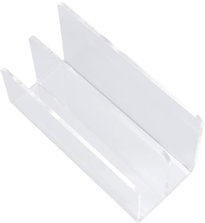DIRBAK Raccoglitore posta acrilico, 2 scomparti trasparente per scrivania | Porta lettere e documenti, base antiscivolo, adatto per ufficio e home office, dimensioni 17,5x7,5x9,5 cm