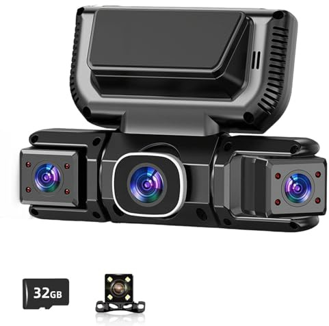 Qosigote 4-Kanal-Dashcamly, Dashcam Voiture 4k Caméra De Bord 4 Canaux avec WLAN Vision Nocturne Enregistreur Avant Arrière sans Fil Rechargeable Mode Stationnement 24h Grand Angle 170°