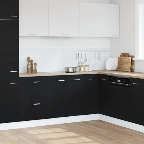 mzdioop Underskåp svart skylt 60 x 46 x 81,5 cm, köksskåp i trämaterial med dörrar, fuktbeständigt, för köksförvaring