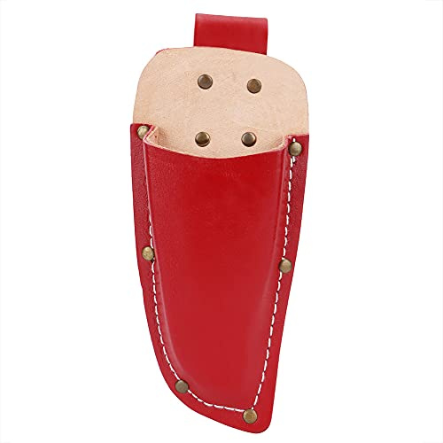 Bolsa para podar jardinería, alicates de Piel de Vaca, Funda para Tijeras, Bolsa de Herramientas, 1 ud. (Roja)