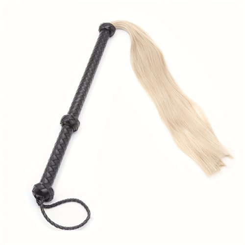 Ounfhtrttk Pferde-Flogger Peitsche Reitpeitsche Reitsport Leder Trainingsstock für das Reiten, Show, Springen Kontrolle