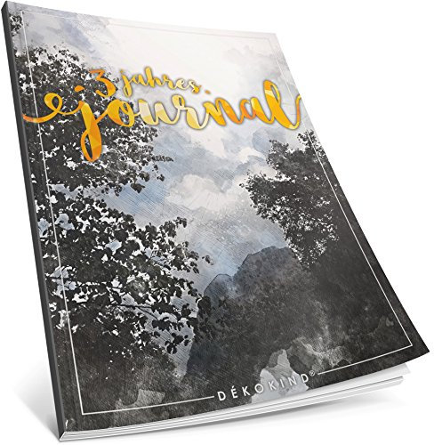 3 Jahres Journal: Ca. A4-Format, 190+ Seiten, Vintage Softcover • Dicker Jahresplaner, Tagebuchkalender, Buchkalender, Tagesplaner • ArtNr. 46 Aquarell Wald • Ideal als Geschenk