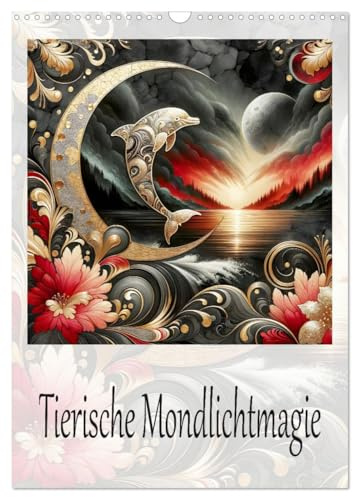 Tierische Mondlichtmagie (Wandkalender 2026 DIN A3 hoch), CALVENDO Monatskalender: Jahresreise mit Tieren im Zeichen des Mondes. (CALVENDO Natur)