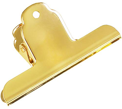 Coideal Guldmetallpappersklipp, 3-pack rostfritt stål stor tjurklämma för ritbord, bilder foton fil och hem kök kontorsmaterial (145 mm)