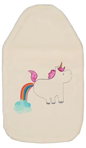 Mr. & Mrs. Panda Wärmflasche Einhorn Pupsen - Geschenk, Unicorn, Spaß, Kinderwärmflasche, Einhorn Deko, Wärmflasche mit Bezug, Wärmekissen,