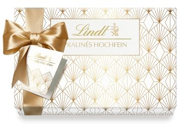 Lindt Schokolade-Hochfein Pralinen im Winterdesign Geschenkpapier | 200 g | Pralinés-Schachtel mit 20 Pralinen in 11 köstlichen Sorten mit und ohne Alkohol | Pralinengeschenk | Schokoladengeschenk