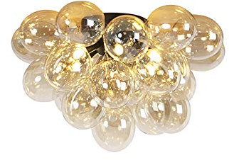 Qazqa Design Deckenleuchte, Deckenlampe - Uvas - Gold, 6-flammig, 50cm, Ideal als Flur, Schlafzimmerlampe und Wohnzimmerlampe