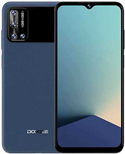 DOOGEE N40 PRO Android 11 Smartphone, Octa-Core 6GB+128GB, 6,52’’HD+ Cellulare Telefono, Batteria 6380mAh, Fotocamera Quad 20MP, Fotocamera Frontale 16MP, DUAL SIM Impronte Digitali Blu