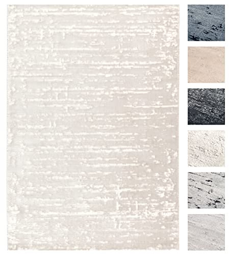 TESSO LIVING Tappeto Salotto Pelo Corto Bianco Sporco 120 X 170 cm, Tappeto Soggiorno Moderno, Super Morbido
