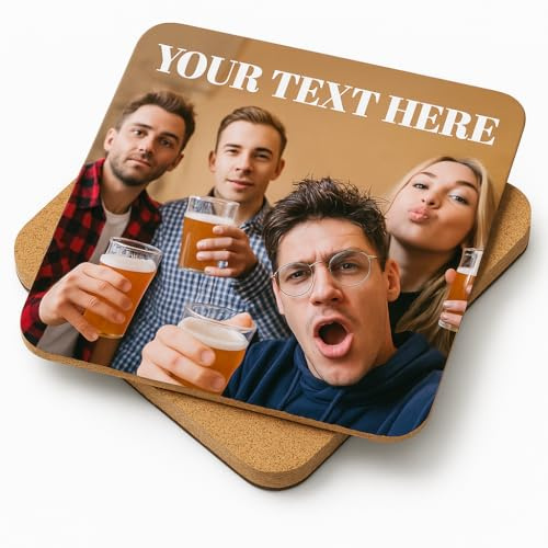 Personalisierte Foto-Untersetzer - Set mit 6 quadratischen Hochglanz-Getränkematten - individuelles Geschenk für Zuhause, Küche, Muttertag, Einweihungsfeier