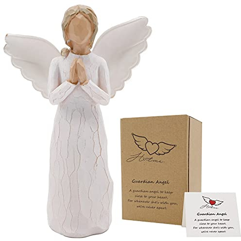 EIMOON Guardian Angel Figurine, Graduation Memorial Gifts for Her, Best Friend Birthday Gifts for Women, Angel Gift to Express Friendship Sympathy Gratitude Bereavement, Hand-Painted Sculpted Figure