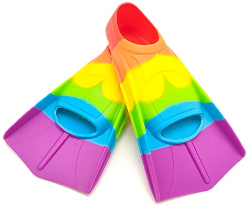 Swimming Training Fins,Kids Swim Fins,Comfortable Swimming Flippers Suitable for Children,Beginners,Girls,Boys,Adults (XXS, 2C-Red)