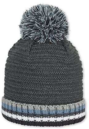 Sterntaler Unisex Kinder Mütze Baby Bommelstrickmütze Umschlag