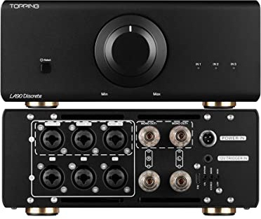 Topping LA90 Discrete NFCA Power Amplifier 120Wx2 High Power AMP, 3 x XLR/TRS Inputs, Selectable Stereo/Mono Mode, VOL/Bypass Mode, Used with D90SE A90 Discrete Pre90
