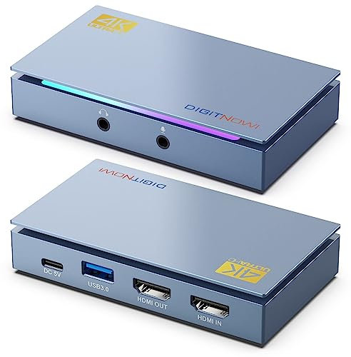 Carte de Capture vidéo 4K, Gamer en Direct USB 3.0 HDMI, Streaming et Enregistrement vidéo sans décalage 4K60, Plug and Play pour PS5/PS4, Switch, Xbox