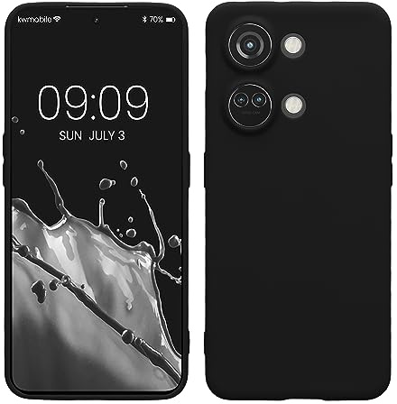 kwmobile Handyhülle für OnePlus Nord 3 5G Hülle - weiches Handy Silikon Case - Schutzhülle Cover - Schwarz matt