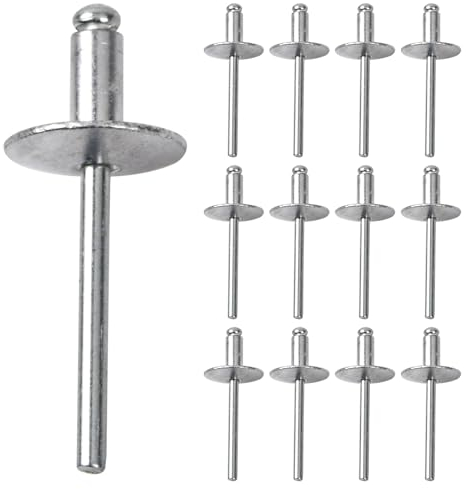 50 Pezzi Rivetto Pop Cieco con Testa a Cupola in Alluminio Rivetti Ciechi in Alluminio con Flangia Grande, per Lamiera, Lavorazione Del Legno, Industriale (4,8 * 13 * 16 mm)