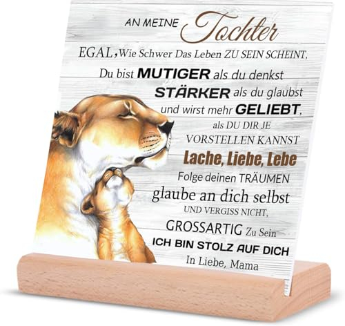 Tochter Geschenke von Mama,Mutter tochter Geschenk,Handgemacht Aclyschild Mit Spruch Deutsche Geschenk Ideen Tochter Geburtstag Weihnachten,Geburtstags Geschenk für Tochter