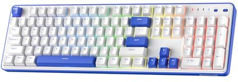 Redragon K685 Pro Tastiera da Gioco 104 Tasti Wireless Gasket RGB, 3 modalità, Tastiera 100% con Base sostituibile a Caldo, Cuscinetti insonorizzanti e interruttori lineari rossi bianchi, US Layout