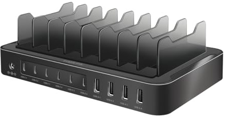 LogiLink Ladestation - 120 Watt - 4.8 A - PD 3.0, QC 3.0 - 10 Ausgabeanschlussstellen (4 x USB, 6 x USB-C)