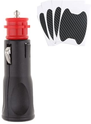 Zigarettenanzünder Stecker,Stecker Für Zigarettenanzünder,Autostecker Zigarettenanzünder,mit 10A Sicherung,12V-24V für Auto/LKW/PKW/Motorrad,mit 4 Stk Autotür Griffe Aufkleber