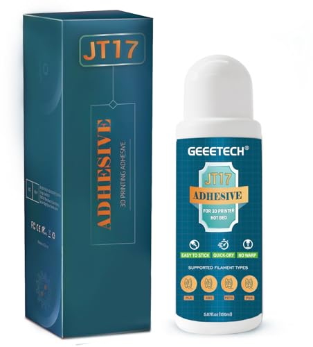 DERUC 3D Drucker Klebestift, 3d Drucker Kleber, Perfekte 3D Drucker Haftung der First Layer, Wasserlösliche Formel, Kleber für 3D Druck Kompatibel mit PLA, ABS, PETG Filament JT17 150ML