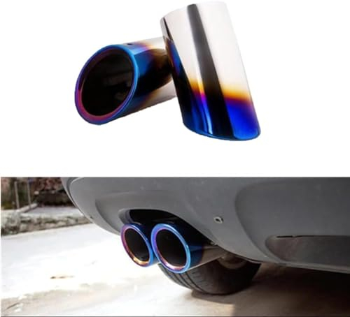 REMAZ Endstuck Auspuff für Golf 7 2013-2015(Inlet Diameter: 7.0CM/2.75IN), Auspuffblenden Edelstahl Auto Endstück Endschalldämpfer Spitze Endrohrblende,C Blue