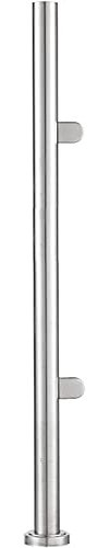 ASerZenith Klemmpfosten für Gartenterrassen, Treppenzäune, Bodenmontage, Glasbalustrade, Geländerpfosten, runde Paneel-Klemmstange, Edelstahltreppe, Terrassen-D, Endpfosten-105 cm