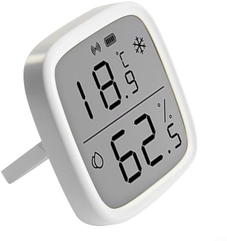 Zoegneer 1 PC Wireless LCD Display Temperatur Luftfeuchtigkeit Sensor Smart Home Großbild-Temperatur- und Feuchtigkeitssensor für SNZB-02D für Zigbee