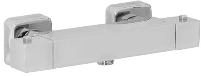MILANO Square Thermostatic Bar Mixer Shower Valve Chrome