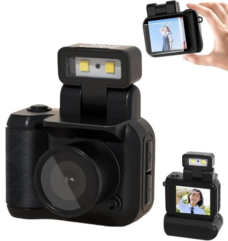 MUMQAQ Retro Snap Camera, Retro Snap Mini Video Camera, with Led Flash Light, Retro Snap Mini Camera, Retro Snap Digital Camera, 1080p Hd Mini Camera for Vlogging Life Recording
