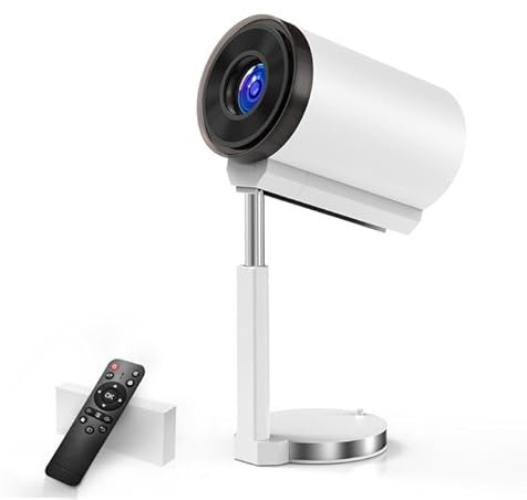 Mini proyector portátil 4K 1080p Full HD compatible con Android 11 y Netflix WiFi 6, corrección automática de trama trapezoidal, mini proyector de cine en casa giratorio de 180°, adecuado para