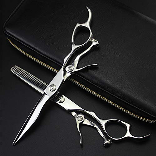 Haarschneideschere, 6 Zoll, gehobene professionelle Japan 440C-Haarschere, zum Schneiden von Friseurhaaren, Salon-Effilierschere, Friseurschere, Effilierschere