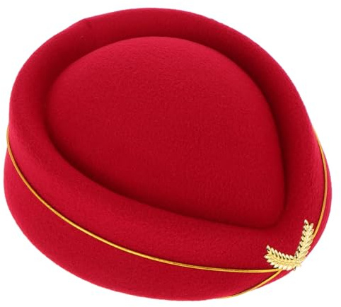 Kisangel Flugbegleiterhut Aus Kunstfilz Für Damen Mädchen Stewardessenmütze Mit Verstellbarem Umfang Für Bühnenauftritte Und Themenpartys Flugbegleiterkostümhut Cosplay Zubehör