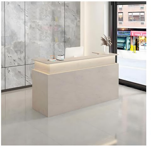 ZXCASDF Réception Comptoir Espace De Rangement Caisse Lumière, Tiroirs, Magasin De Vêtements, Accueil Commercial(D,100cm/39.4in)