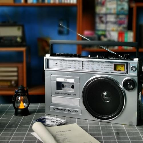 TYH Lecteur De Cassettes Portable, Lecteur De Cassettes Bluetooth Rétro, avec Radio AM/FM, Lecteur CD, Boombox Rétro Classique des Années 80, Prise en Charge des Entrées SD/USB, pour Les Réunions