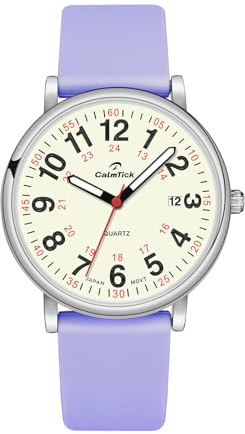 AVTREK Reloj de Enfermera para Profesionales Médicos, Esfera y Manecillas Luminosas, Resistente al Agua hasta 30M, Escala de 12/24h, Fecha, Regalo para Enfermeras, Médicos y Estudiantes, Unisex