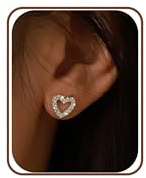 KUYLBUK 925 Sterling Silver Heart Earrings for Women Dainty Open Heart Stud Earrings Cubic Zirconia Stud Earring Jewelry Gifts for Her