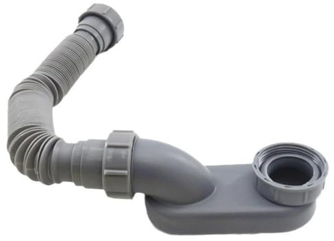 Flexible Low Profile P-Trap, 1-1/2 Inch Free Standing Bathtub Drain Pipe Kit, Easy Install Pop-Up Replacement Flexible Waste Pipe for Tub, Shower & Bathroom Sink
