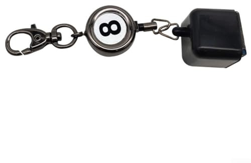 Oniissy Verstellbarer Billard-Kreidehalter für Pool- und Snooker-Queues, einziehbare Kreidekappe mit Schlüsselanhänger, passend für 23 mm Kreide, Metall- und Kunststoffkonstruktion, kompakt