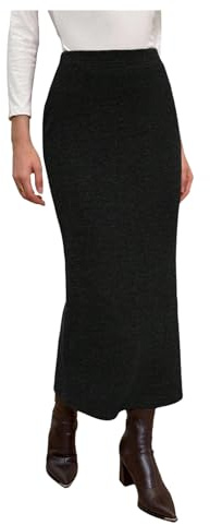 SOLY HUX Women's Knit Skirt Elastic High Waisted Pencil Long Skirts