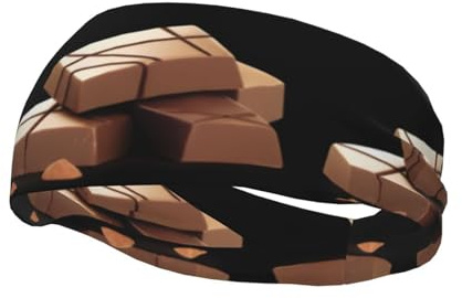 Bandeau de sport décoratif tendance WHJSSF Sweet Chocolate Chunks Impression évacuant l'humidité élastique adapté pour le cyclisme, le yoga, la course à pied