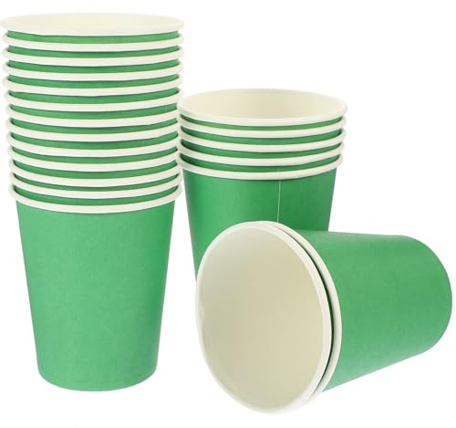 SEWACC Lot de 50 Gobelets en Papier Jetables 250 Ml Vert Saint-patrick, Gobelets en Carton pour Fête, Mariage et Diy, Vaisselle Jetable Écologique pour Événements Festifs