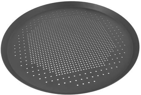 jojofuny Plaque à Pizza Ronde 33 Cm en Alliage D'aluminium Épaisse Perforée Antiadhésive pour Cuisson Four Moule à Pizza Professionnel Polyvalent Pâtisserie Cuisson