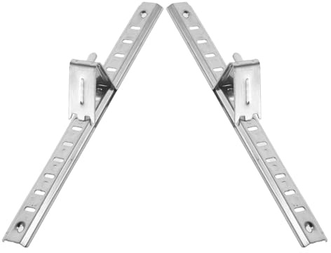 Edelstahl Kühlschrank Regalleiste 20cm für Gefrierfach | Clips und Schrauben, Silberfarben, Einfache Montage, Verstellbare Ablagen, 2 Stück