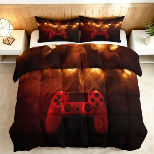 Piumino 4 stagioni 200 x 200 Controller gioco video Gamepad, piumino senza fodera lavabile per letto 1/2 persone - traspirante coperta reversibile reversibile da gioco fresco per ragazzi adolescenti