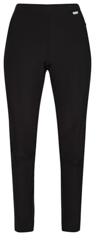 Regatta Pentre Stretch Isoflex Durable Water Repellent Part Elasticated Waist 2 Zipped Pockets Trousers - Black, 20